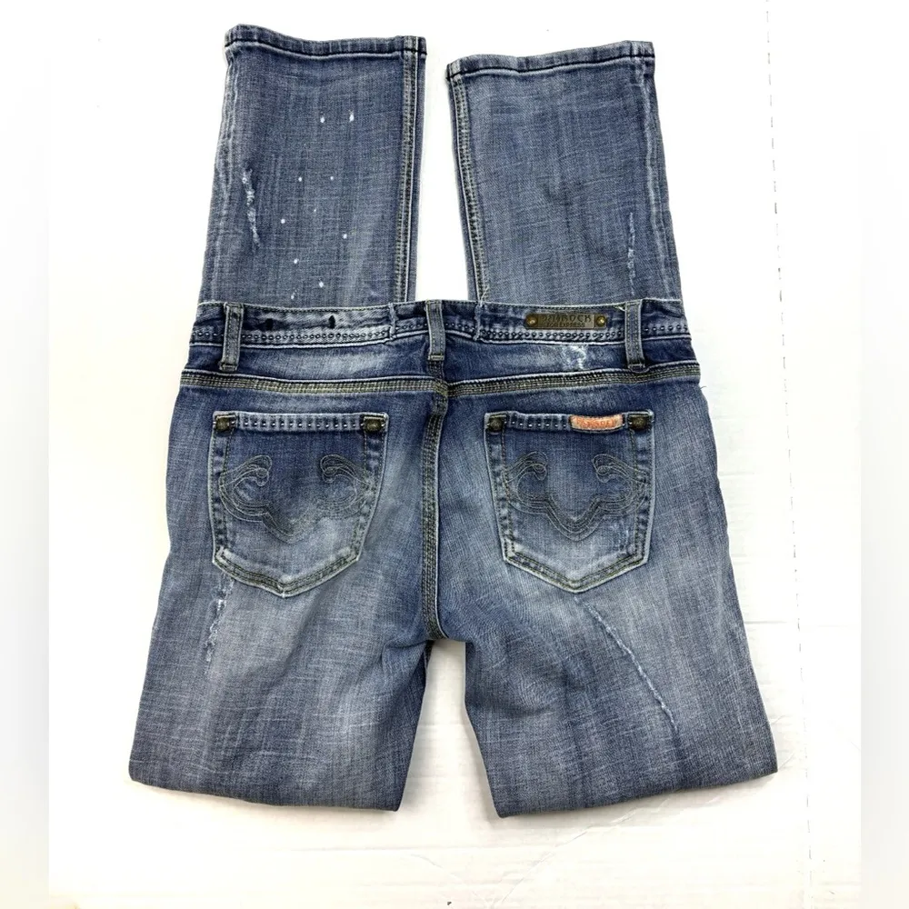 EXPRESS Rerock for  Distressed Patchwork Straight Leg Jeans - Image 2