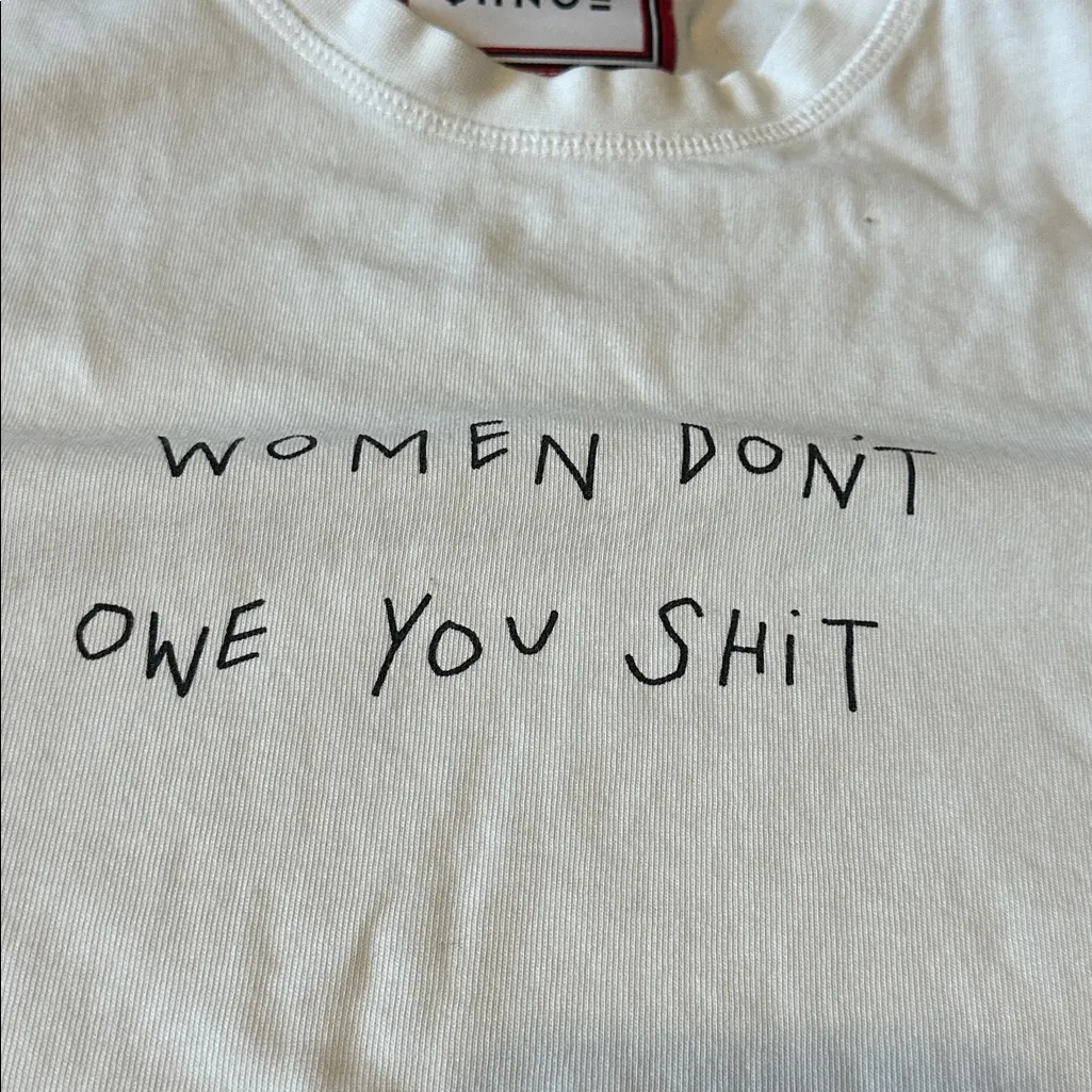 CHNGE White “Women Don’t Owe You Sh*t”Statement Tee, Unisex, Medium - Image 5