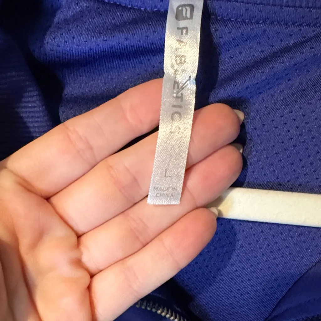 Fabletics Blue and Black Bomber Jacket - Image 3