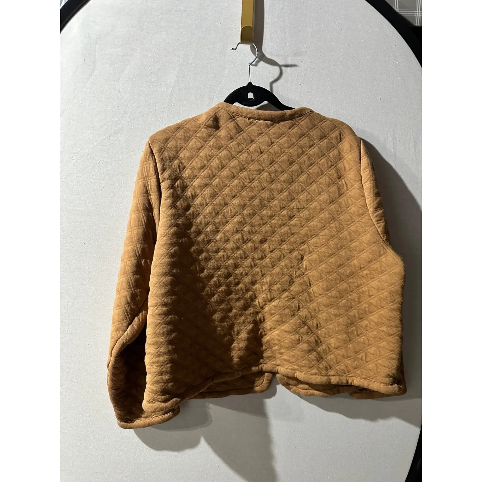 J.Crew Womens‎ Quilted Jacket Size XXL Beige Cotton Blend - Image 7