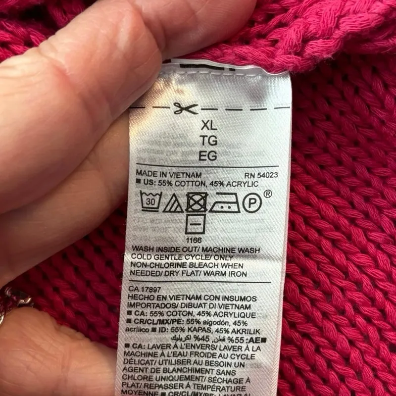 Old Navy Size XL Bateau Neck Boatneck Relaxed Fit Sweater Pink Begonia - Image 4