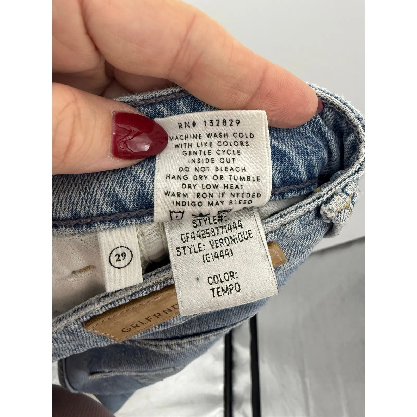 GRLFRND Veronique Tempo 90s Tapered High Rise Jeans Women’s Size 29 Vintage Blue - Image 12