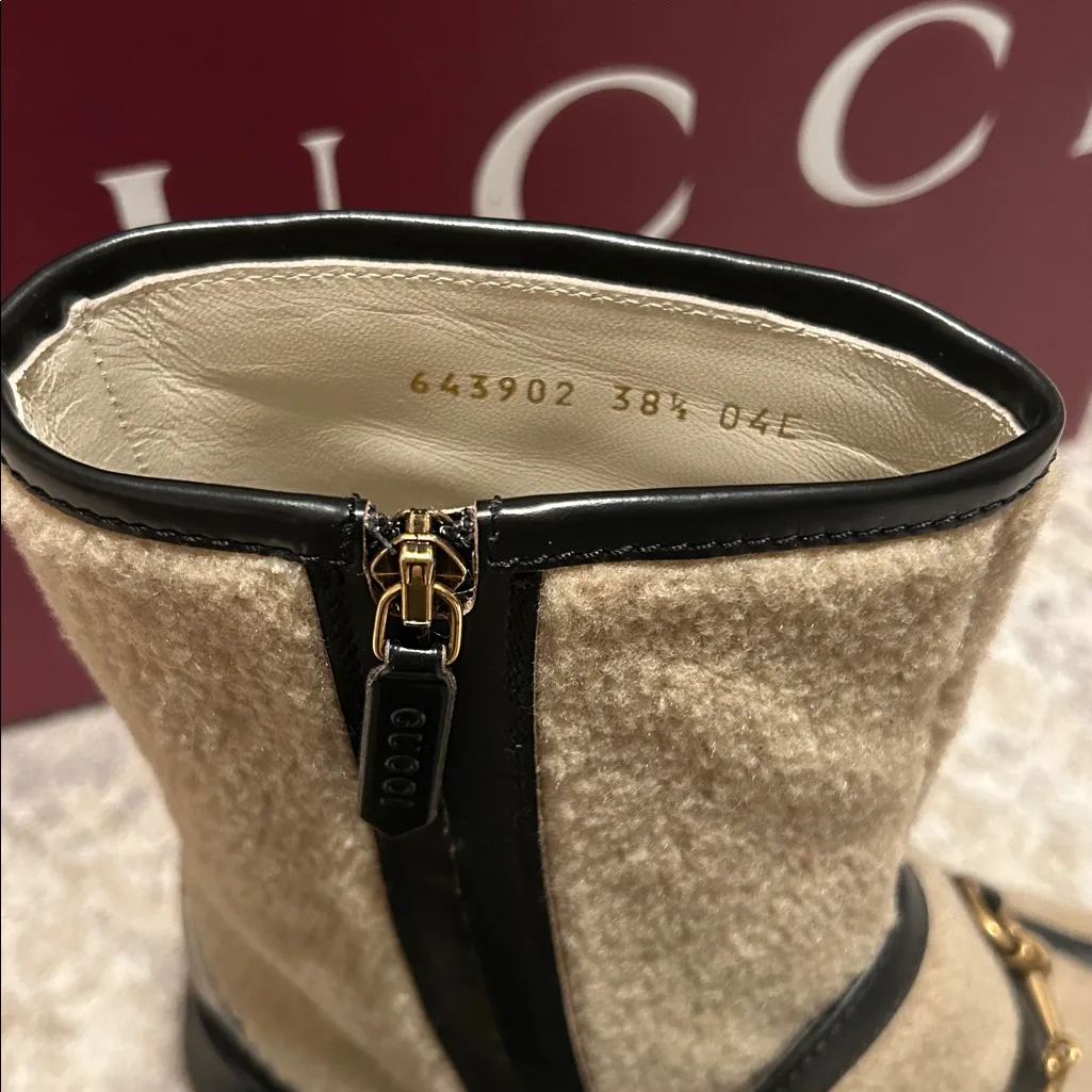 gucci women’s wool horsebit ankle boots - Image 8