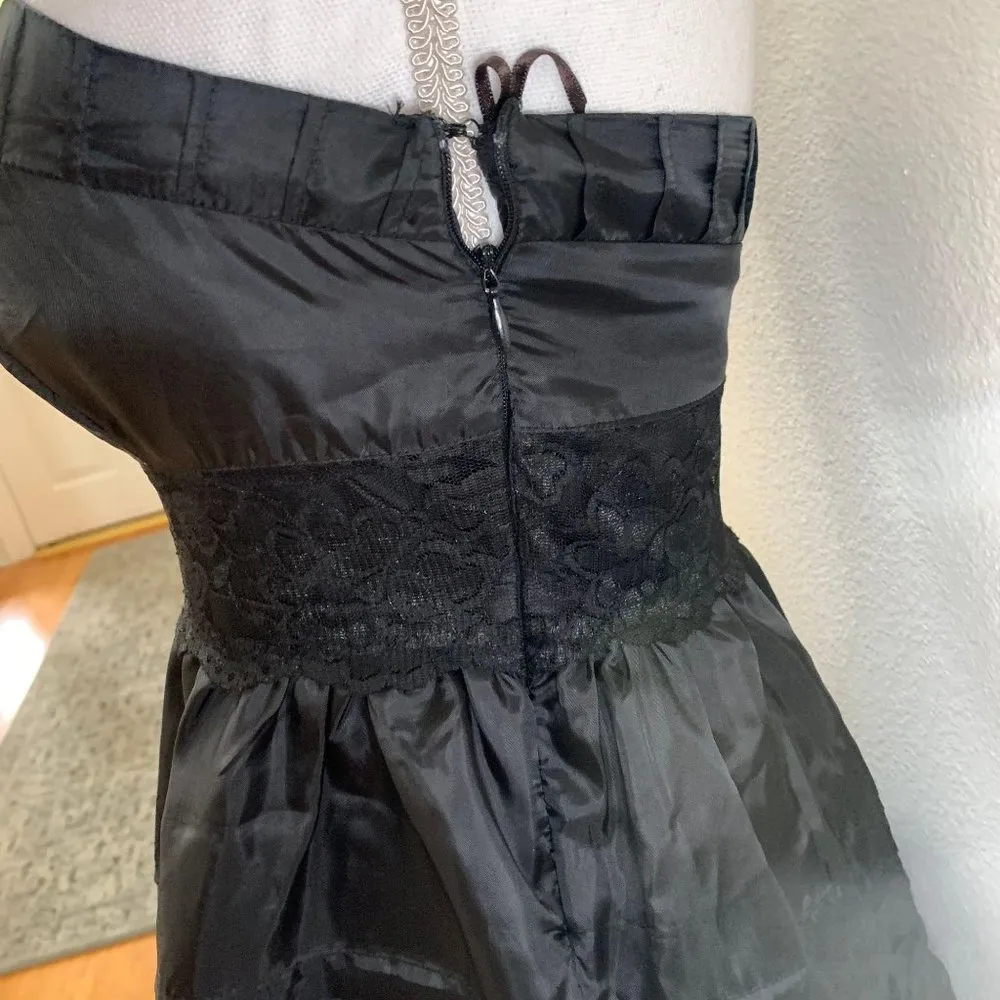 Asos Black Strapless Ruffle Hem Simi Formal Dress - Image 4