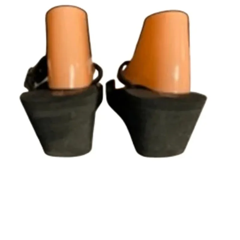 Boho Beach Chic Black Beaded Floral Sandals APT.9 Size 8 - Image 6