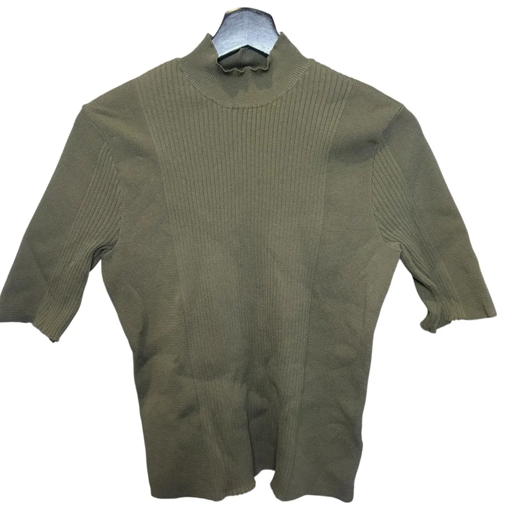 Scoop Hunter Green Mock Neck Turtleneck Short Sleeve Size XL - Image 3