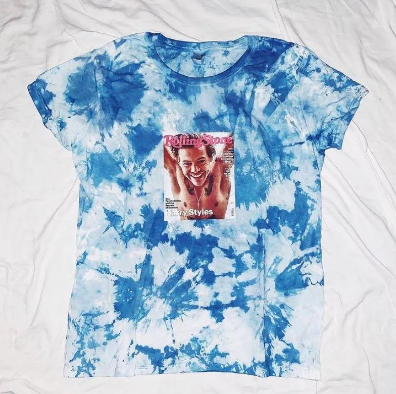 Harry Styles Rollingstones Custom Blue Size XL - Image 2