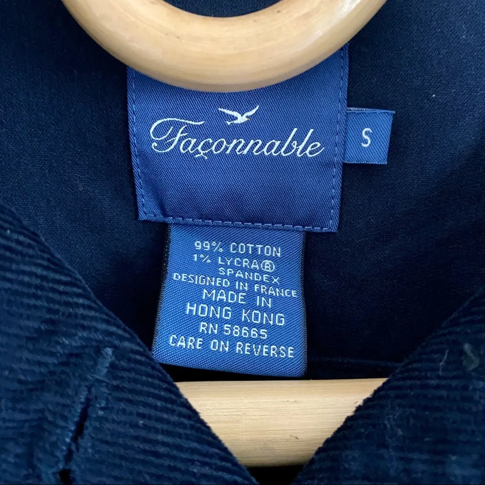 Façonnable Corduroy Navy Blue Blazer - Image 2