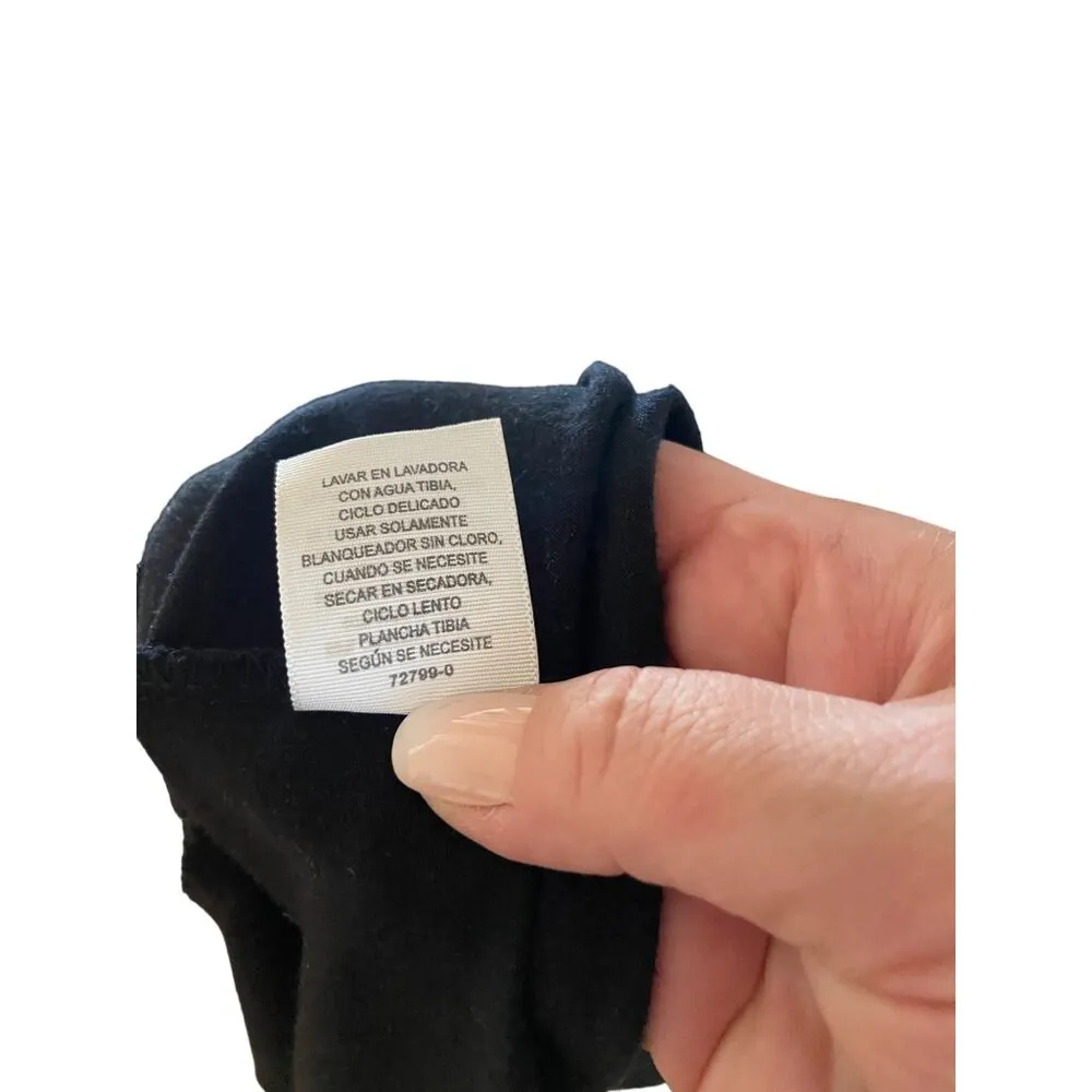 St. Johns Bay Deep V Babydoll Dress Black Size XL Minimalist Boho Beach Summer - Image 4