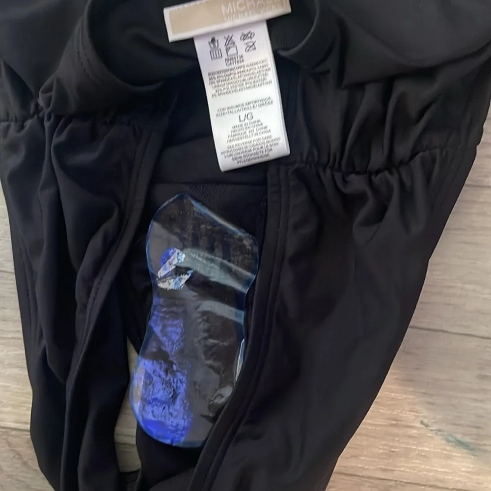 MICHAEL Michael Kors Black Ruched Bikini Bottoms NWOT large - Image 3