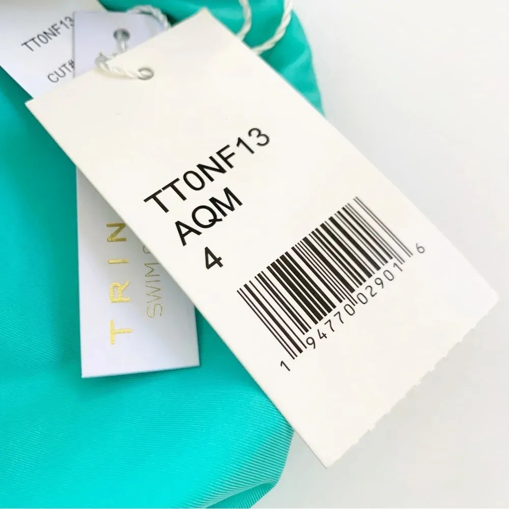 Trina Turk Cascais Wave One Shoulder One Piece Cutout Swimsuit Aquamarine Size 6 - Image 8