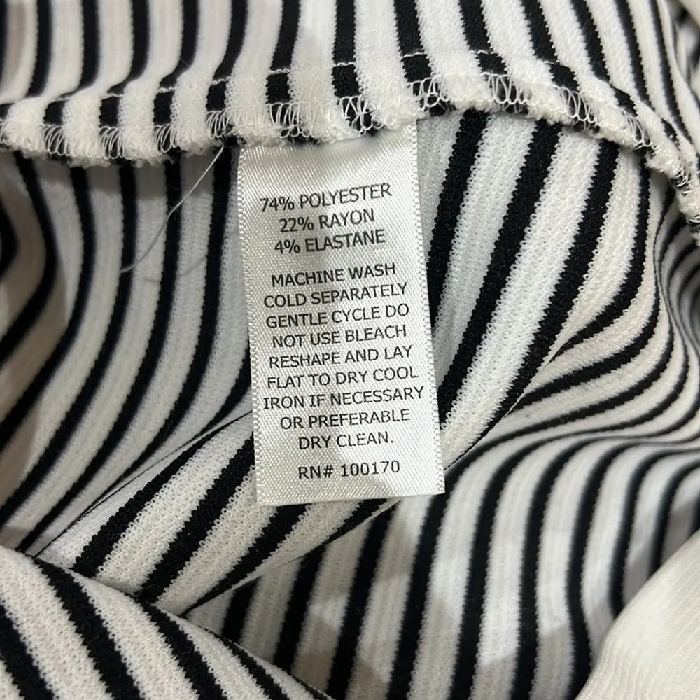 Cynthia Rowley Black and White Striped Stretch Pencil Skirt Women’s Size XL - Image 5