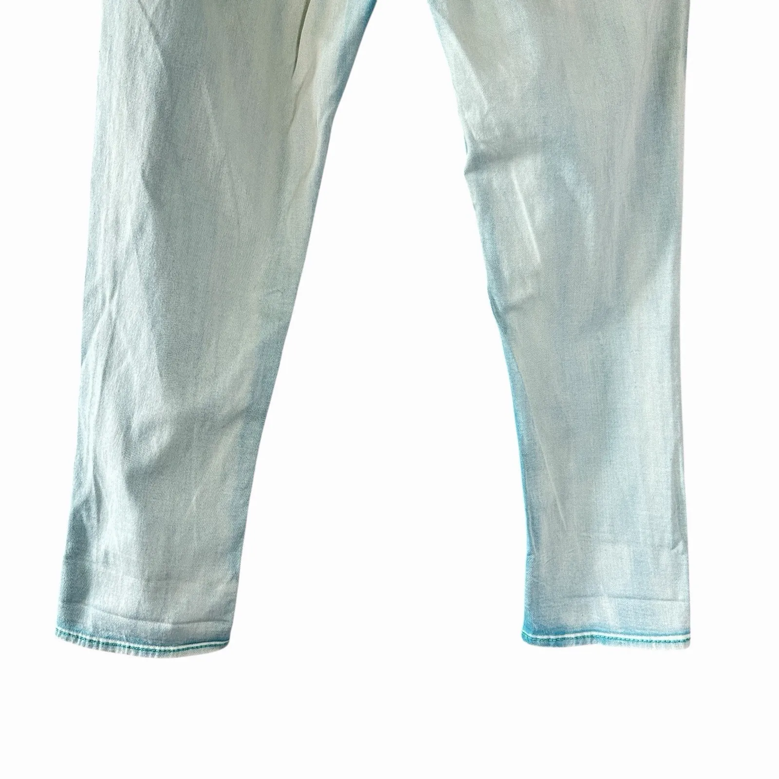 Y2K Hydraulic Women's Light Aqua Blue Cropped Straight Leg Jeans Size 10 Stretch - Image 15