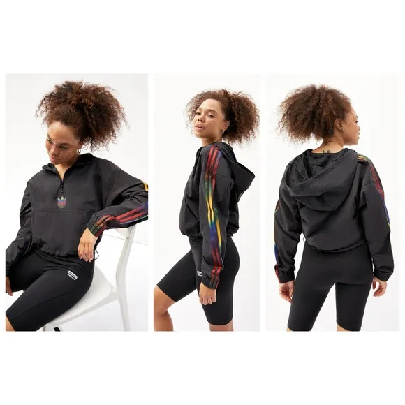 adidas Cropped Half-Zip Hoodie (US/M) - Image 2