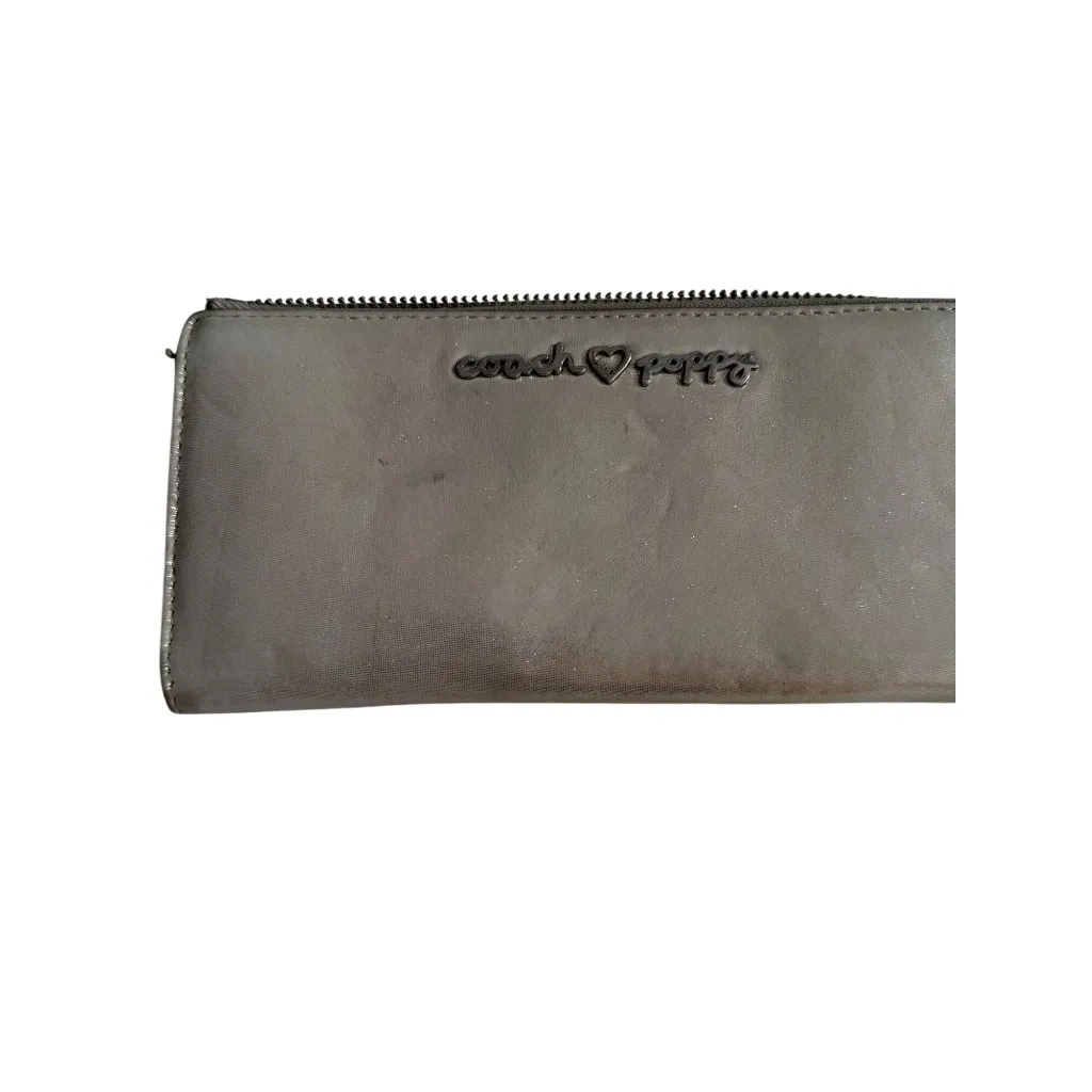 COACH Poppy Greige Leather Zip Limited Edition Wallet - Image 6