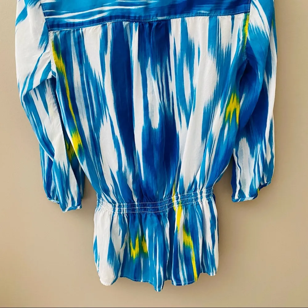 Calvin Klein Jeans Pullover Blouse Blue Sz Small - Image 6