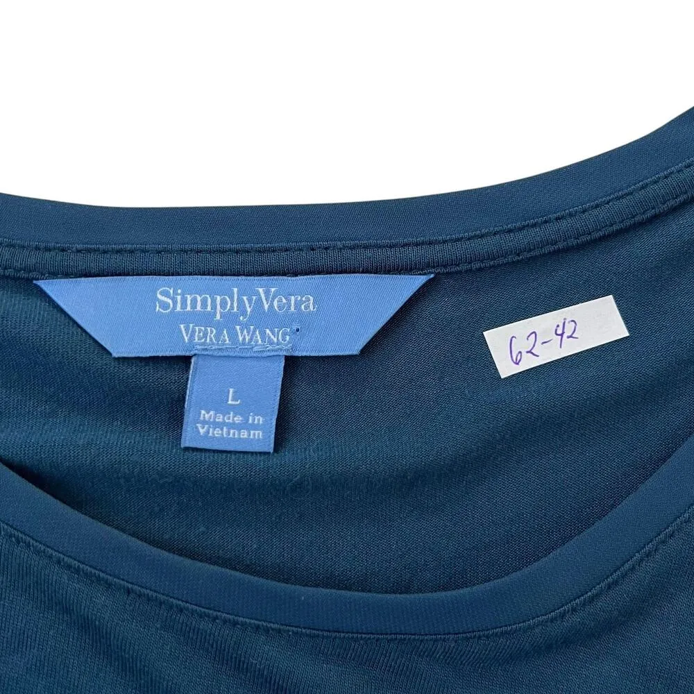 Simply Vera Wang Blue Tunic Women Top Size Large | 62 - Image 3