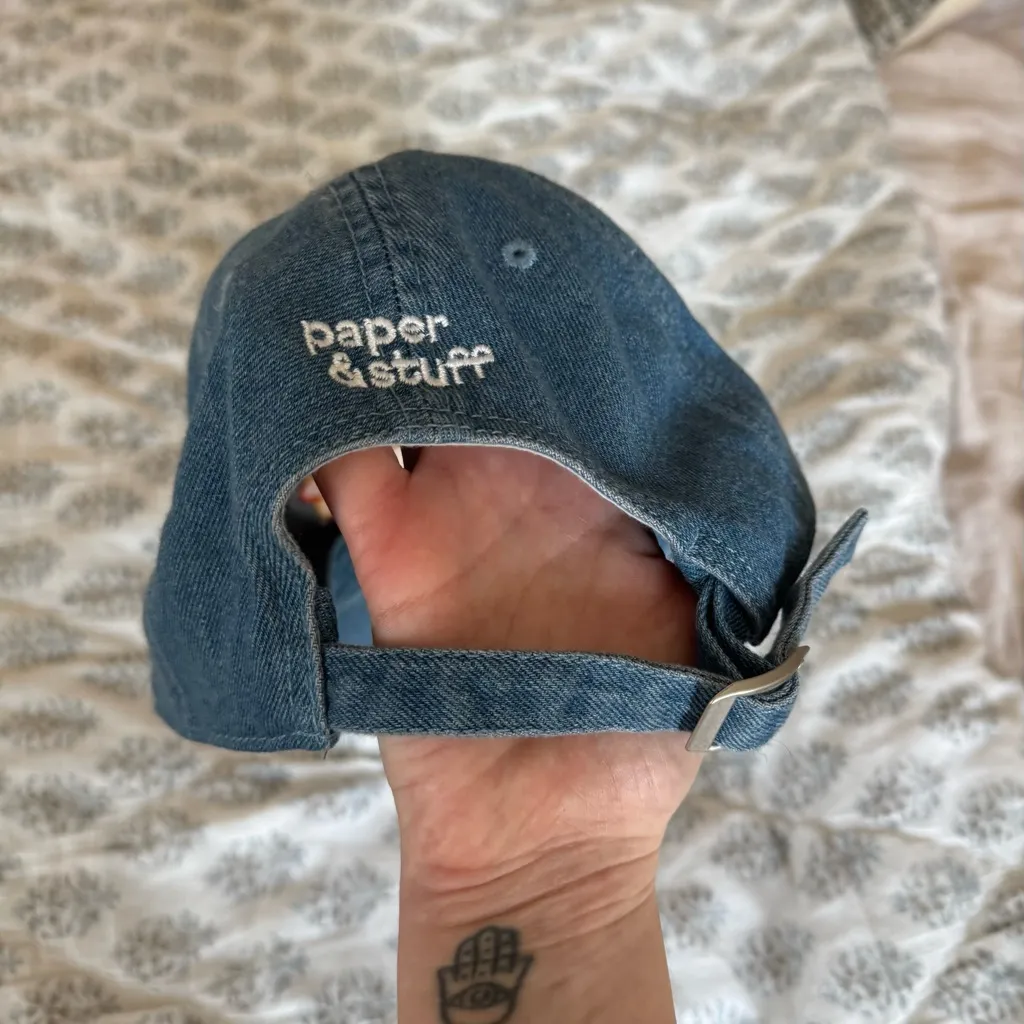 Brand New Hot Dog Embroidered Denim Hat Blue - Image 6