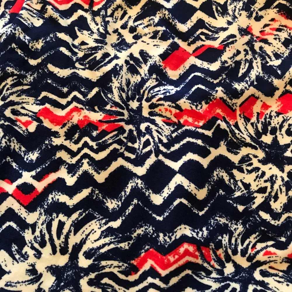 LuLaRoe Leggings Americana Chevron Tie-Dye Star Fireworks Sz TC NWT Red Blue - Image 3