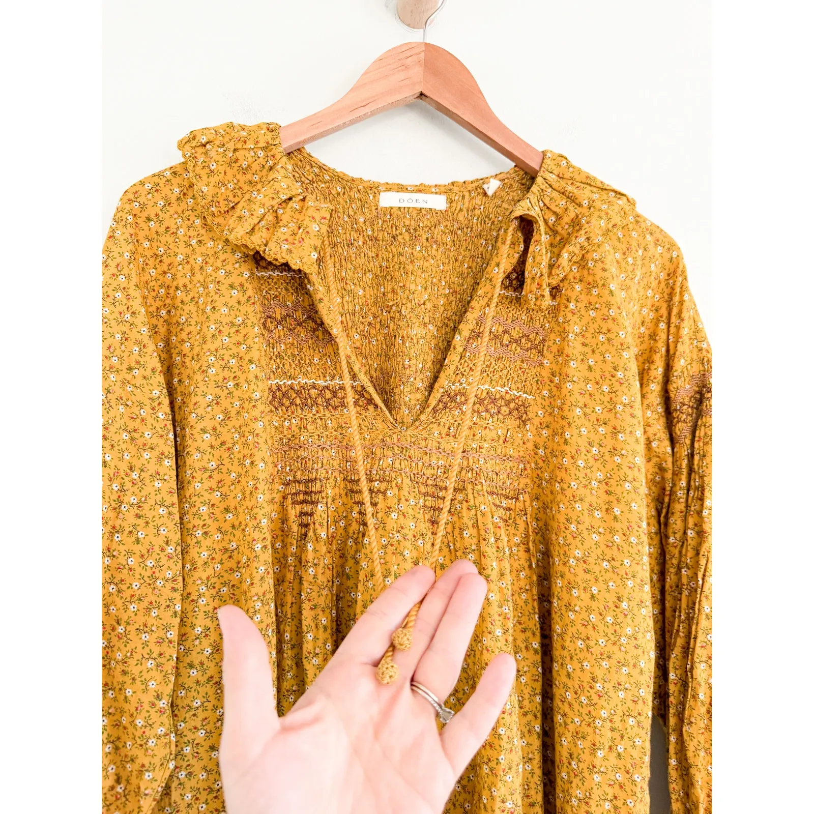 DÔEN | DOEN | Cordelia Dress in Sunsoaked Foothills | Sz S Yellow - Image 7