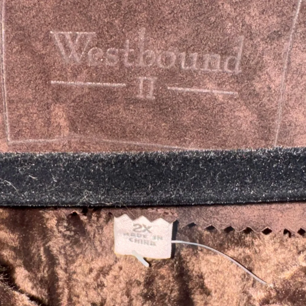 Women's Westbound Brown Faux Suede Patchwork Jacket 2X - Image 2