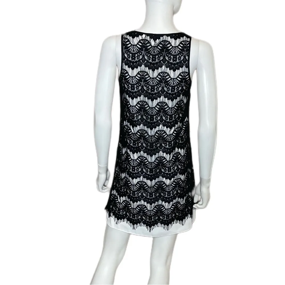 Fifteen Twenty White with Black Overlay Tank Mini Dress Women’s Sz XS - Image 3