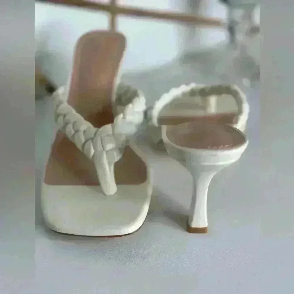 Crilista White Women's Heel Sandals (SH63) - Image 11