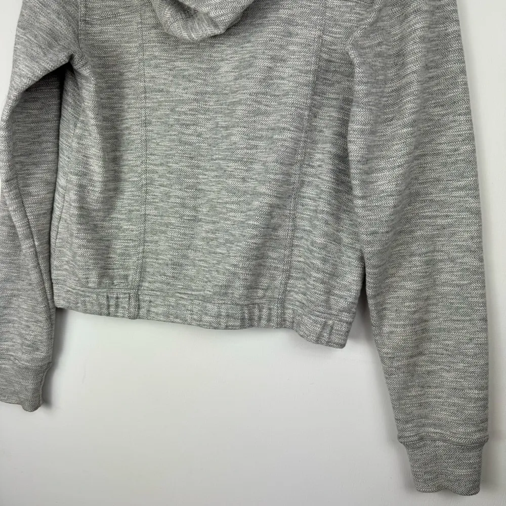 Prana Unity Zip Hoodie Jacket Sz Small Herringbone Knit Hooded Grey - Image 15