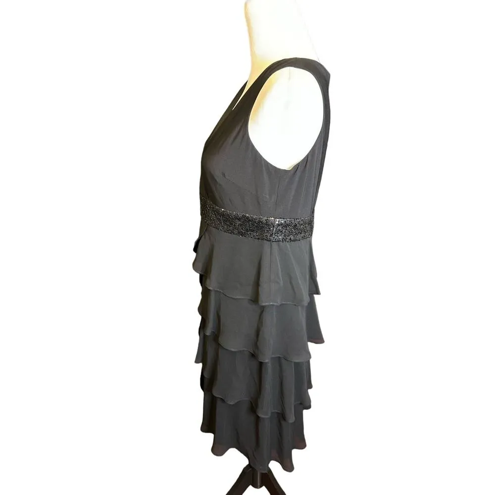 Chaps Black Dress Layered size 10 Sleeveless - Image 5