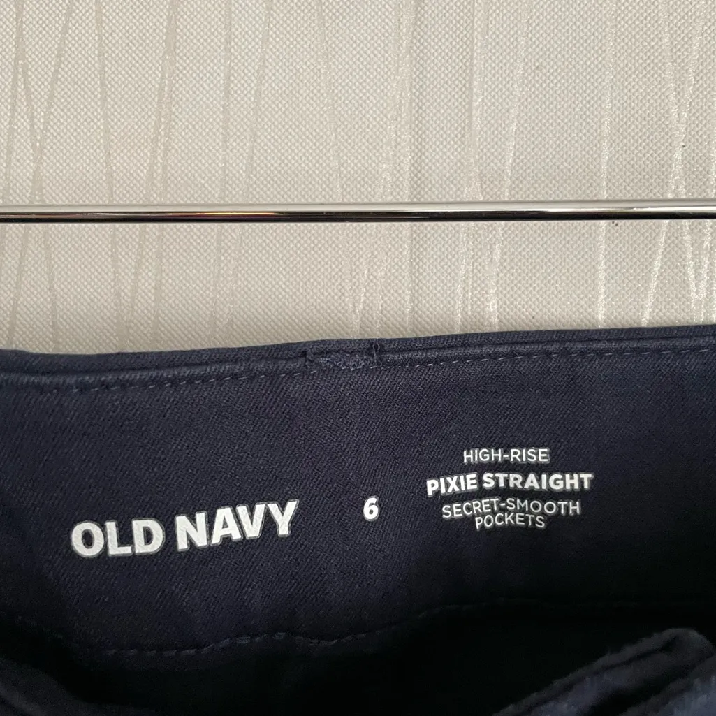Old Navy Pixie Pants Women’s Size 6 Navy Blue High Rise Straight - Image 4