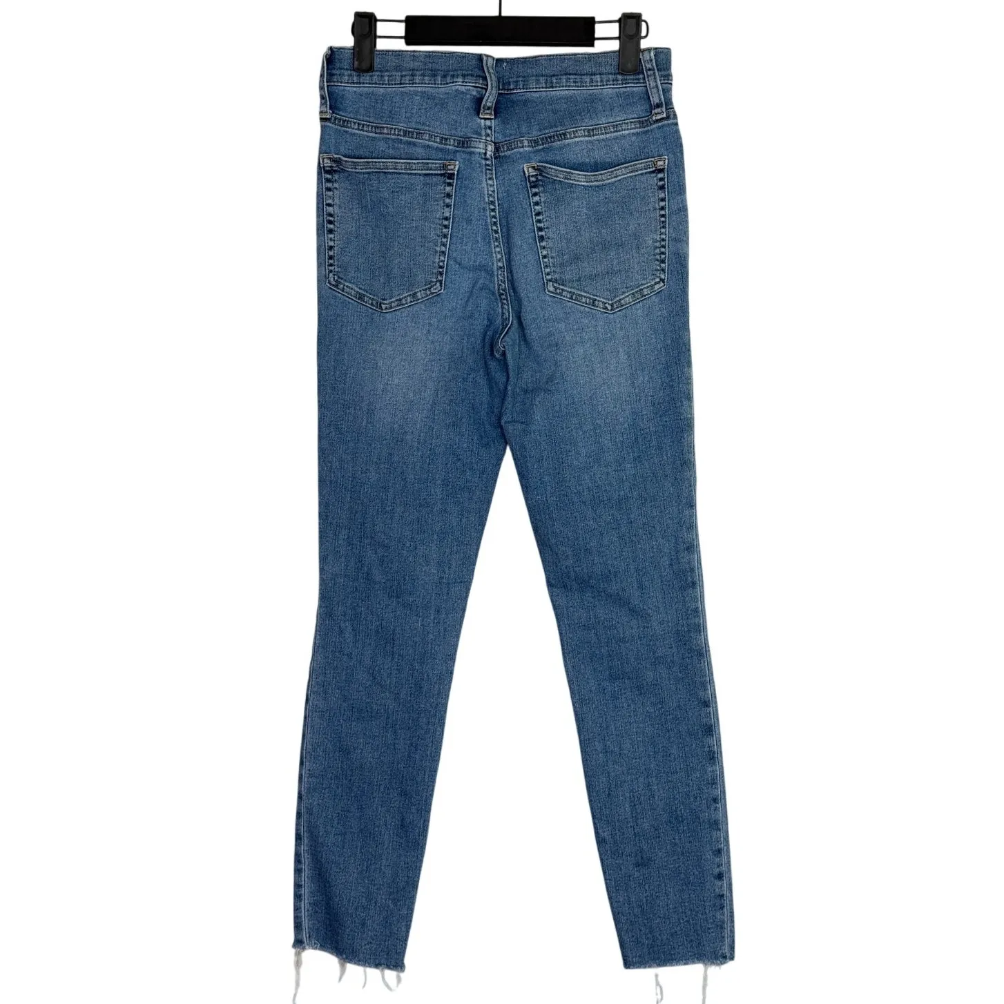 J. Crew Mid Rise Toothpick Skinny Distressed Hem Stretch Ankle Jean 27 Blue - Image 4