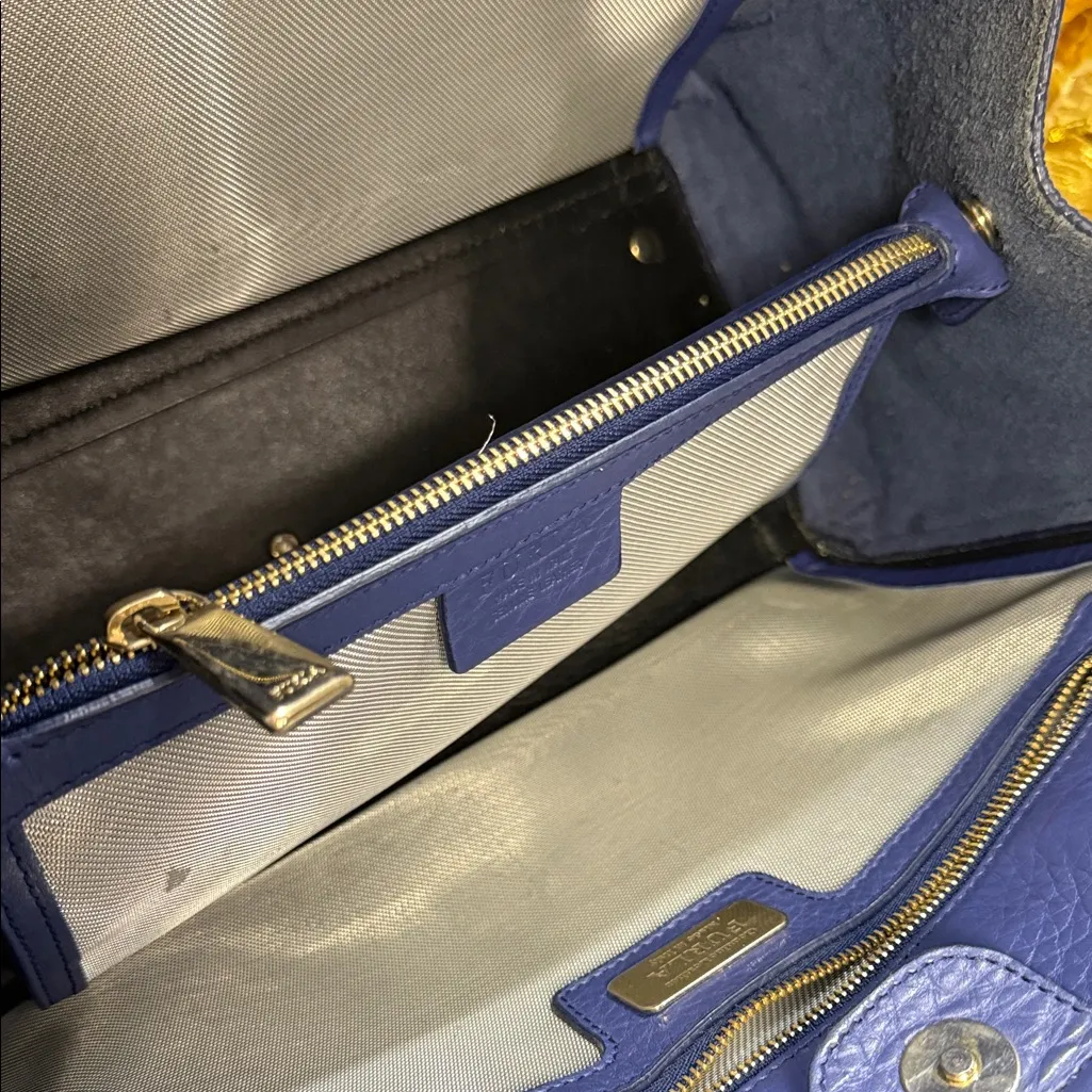 Furla Royal Blue Leather Satchel - Image 12