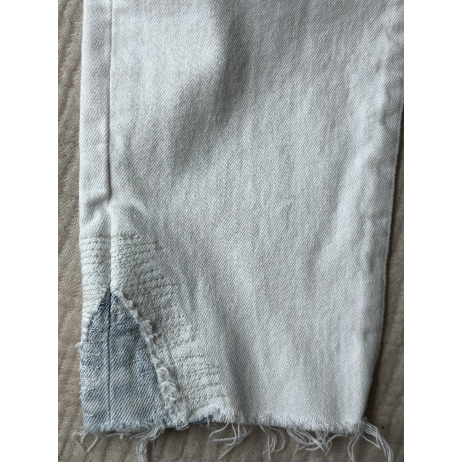 MOUSSY VINTAGE Burnside Skinny Jeans SIZE 27 White Distressed Denim Patchwork - Image 6