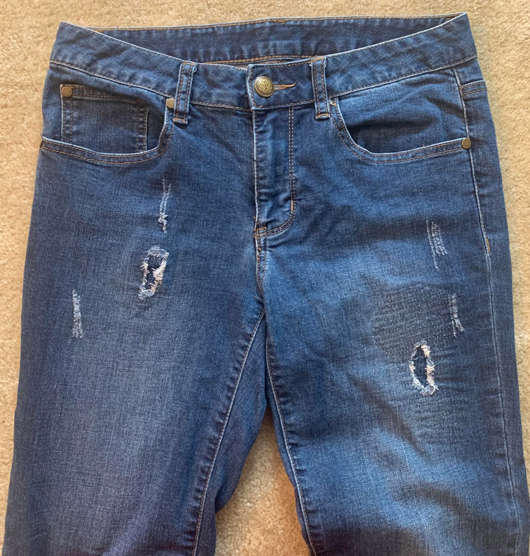 Distressed Skinny Jeans Blue Size 4 - Image 3