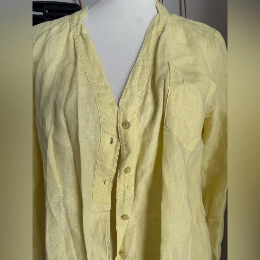 Eileen Fisher Organic Cotton Button Down Blouse, Size Small - Image 2