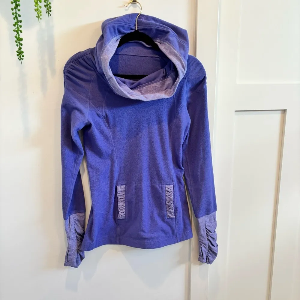 Lululemon Apres Run Persian Purple Fleece Hooded Long Sleeve Jacket Size 4 - Image 2