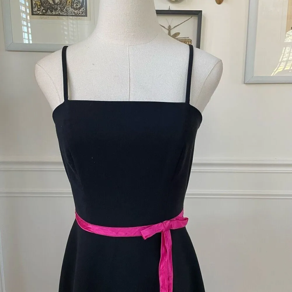 Vintage 90s Byer Too! Black Fuchsia Cocktail Dress 0 2 XS Black - Image 3