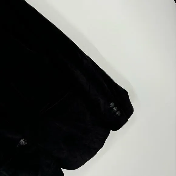 Talbots Aberdeen Black Velvet‎ Two Button Cocktail Blazer Size 8 - Image 4