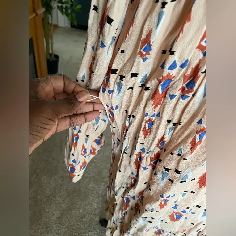 Anthropologie Dolan Left Coast women Midi Dress Roll Tab Sleeve Size Small Pink - Image 4