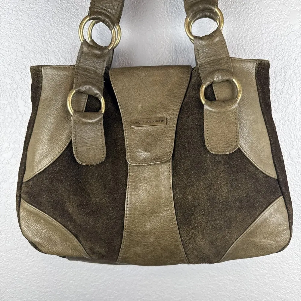 Jacqueline Jarrot Womens Vintage Brown Suede Leather Shoulder Bag Purse - Image 3