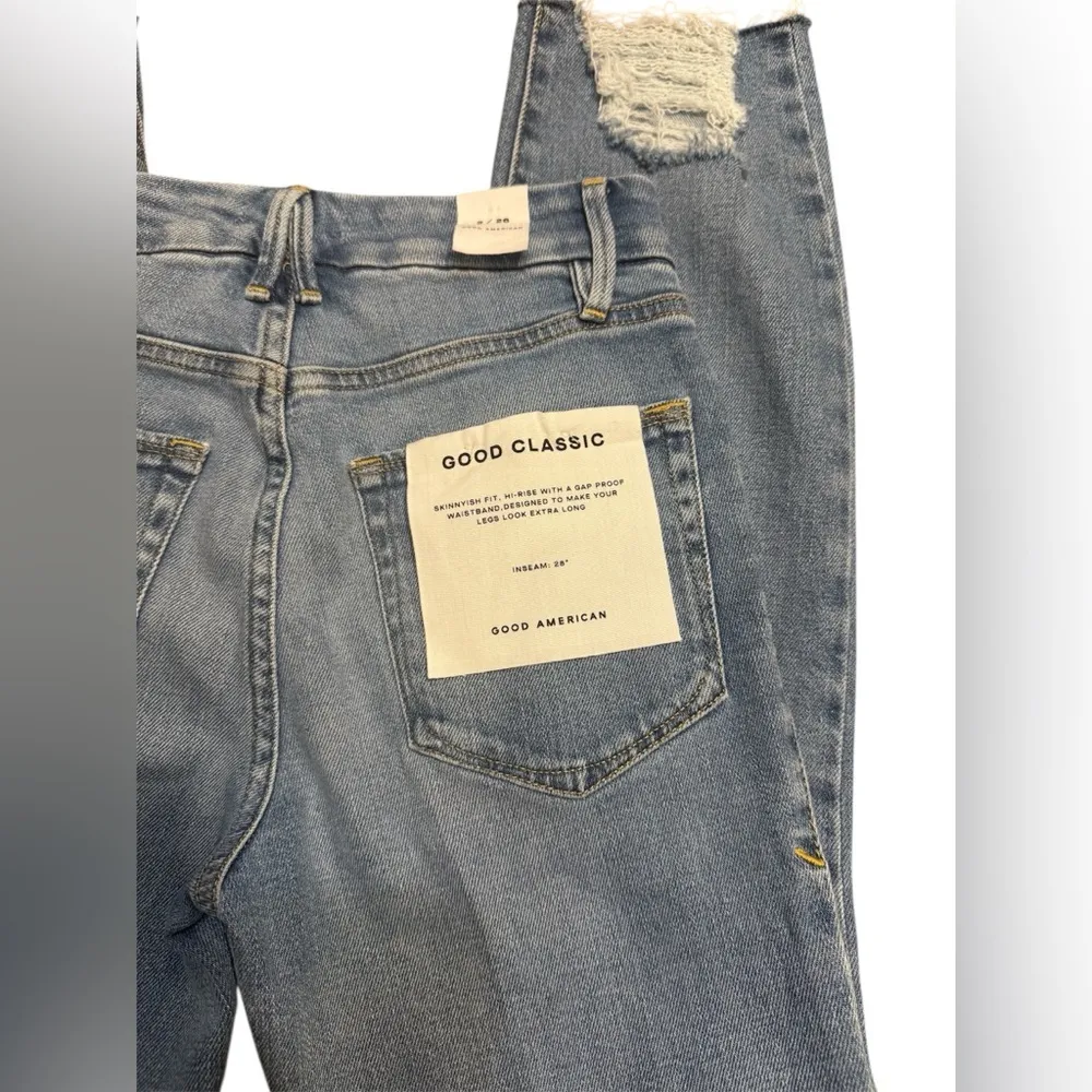 Good American Good Classic Distressed Jeans Size 2 / 26 NWT - Image 8