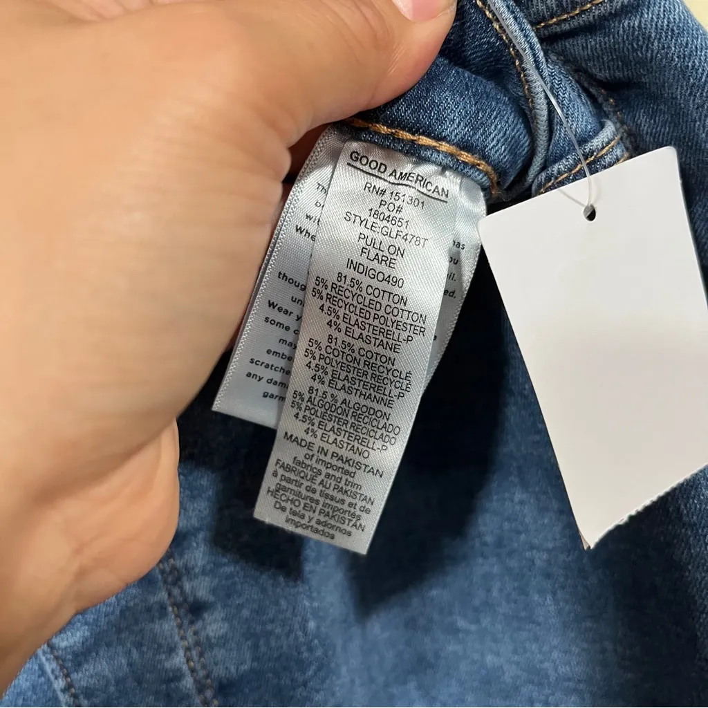 NWT Good American Power Stretch Pull-On Flare High-Rise size 4XL denim women - Image 9