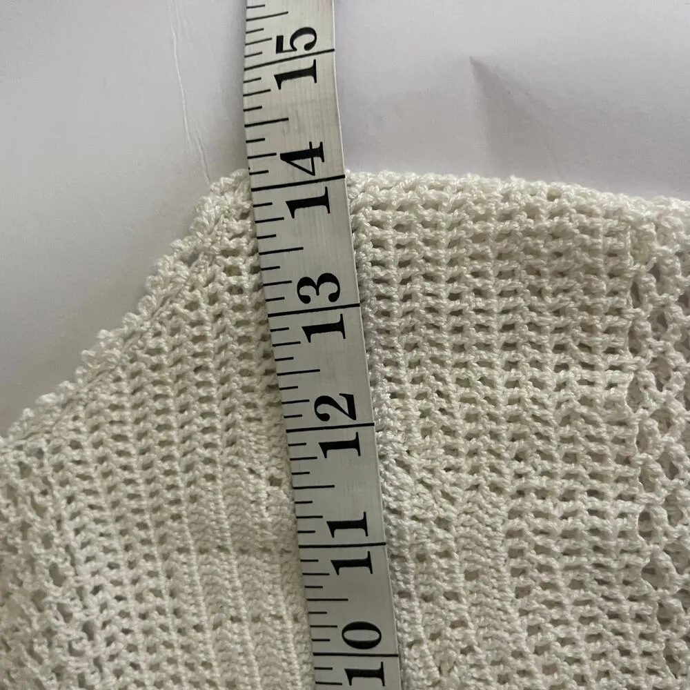 NWT Doen Hairloom hand crochet Tessa mini dress in white pearl sz XS - Image 12