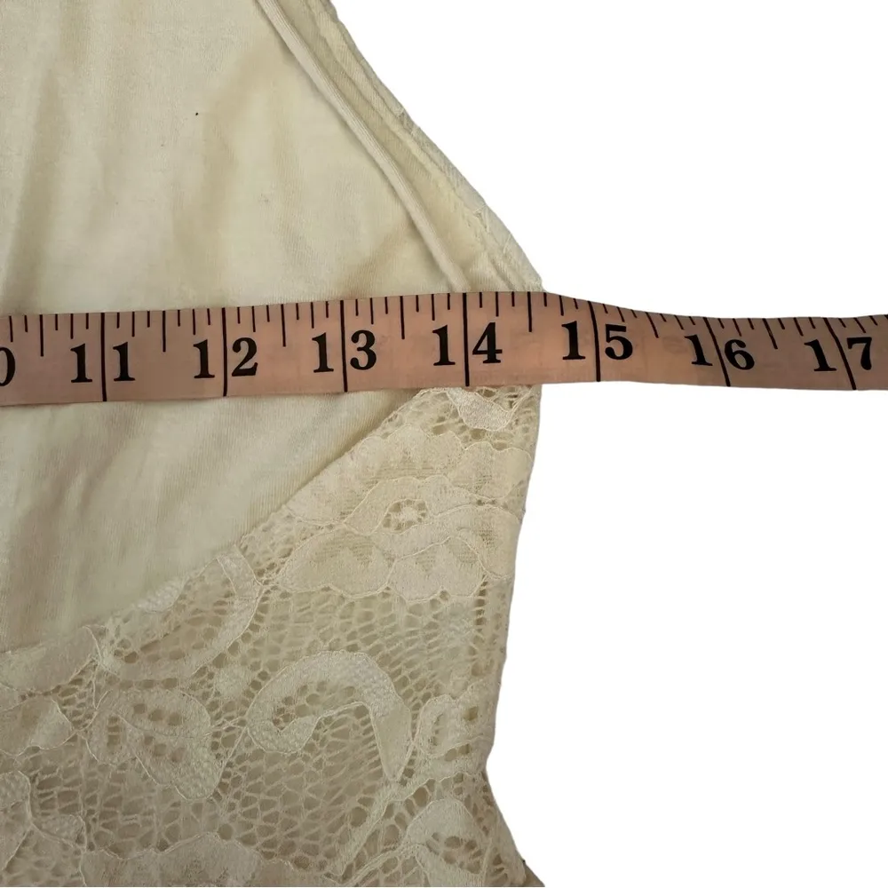 NEW  Cream Sleeveless Lace Sleep Romper size Large - Image 7