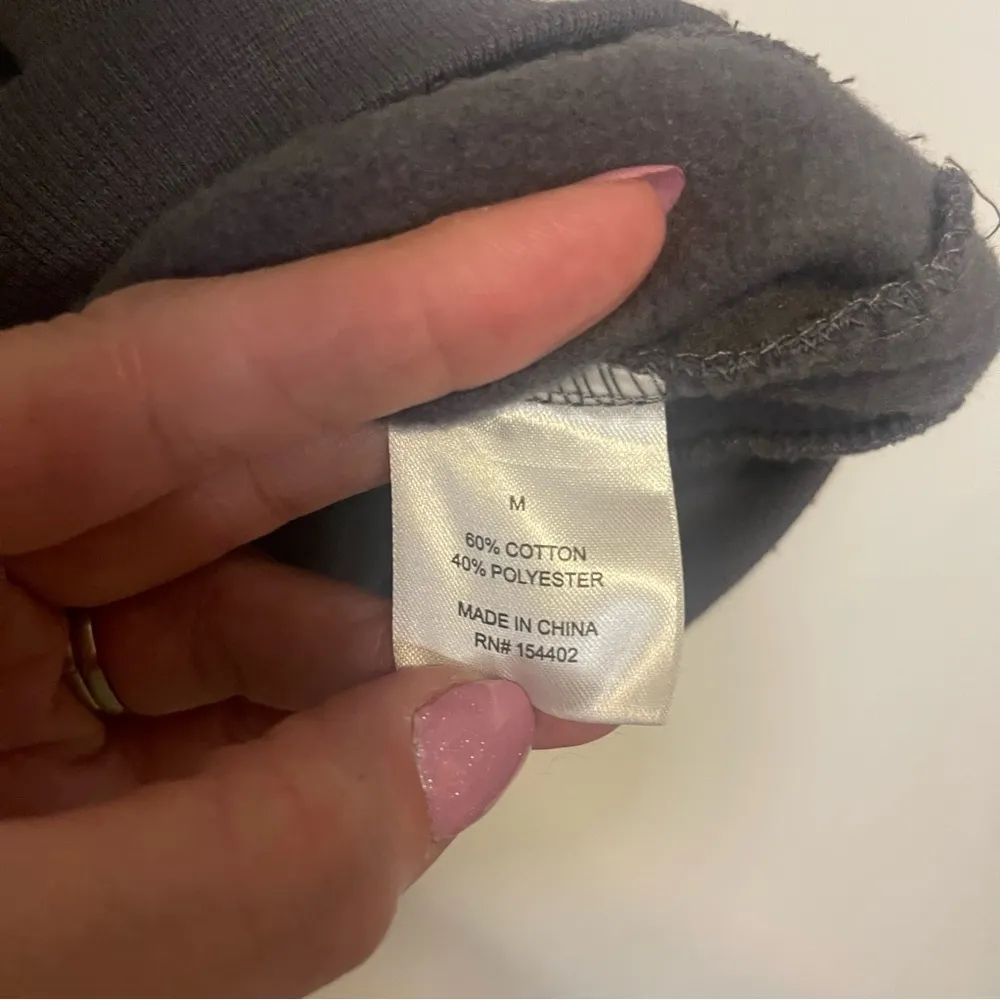 Vinyl Icons England Patch Cotton Blend Fleece Sweatshirt Washed Black Size M Gray Size M - Image 4