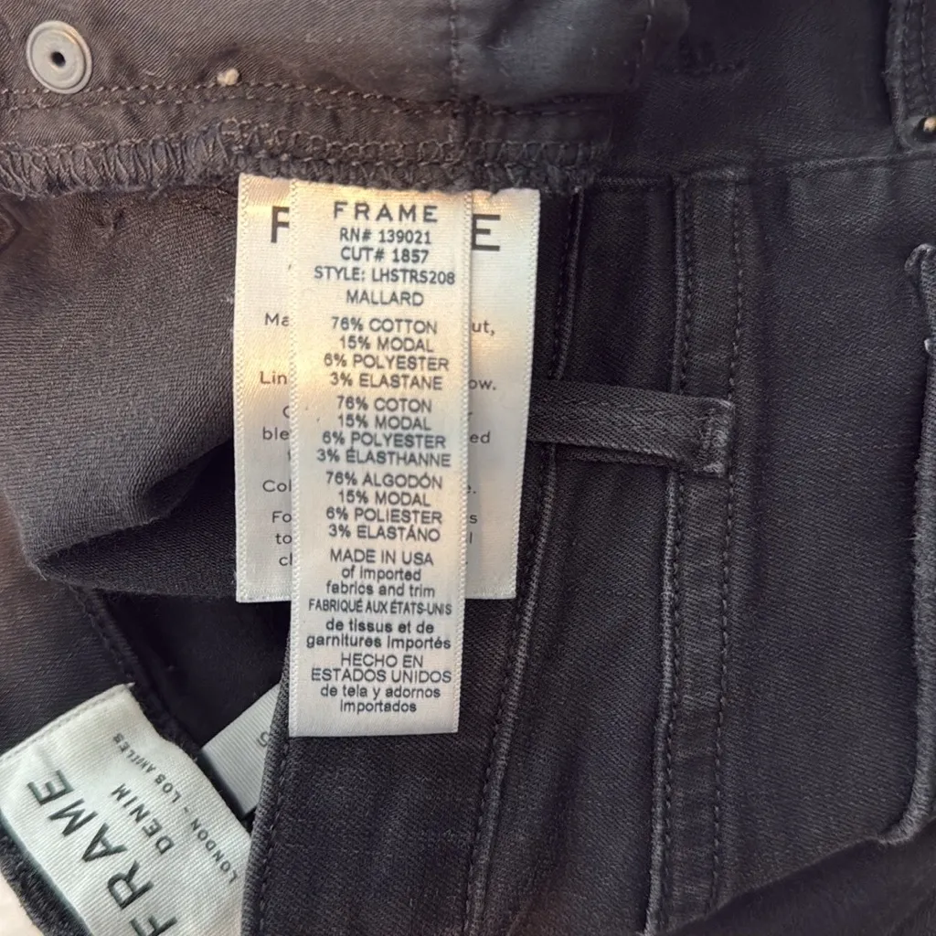 Frame Denim Le High Straight High-Rise Jeans in Mallard (Black), 26 - Image 8