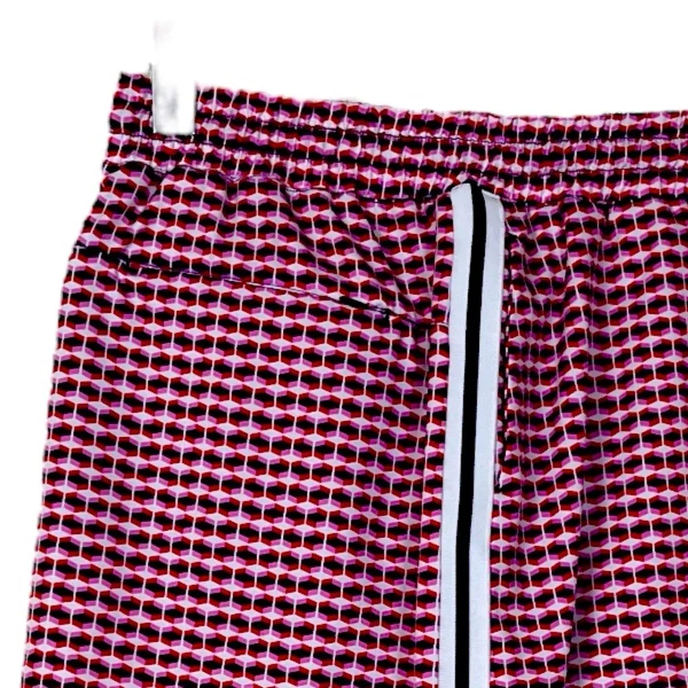 Lady Hagen Skort Short Elastic Waist Pockets Red Blue Stripe Women’s Size Medium - Image 6
