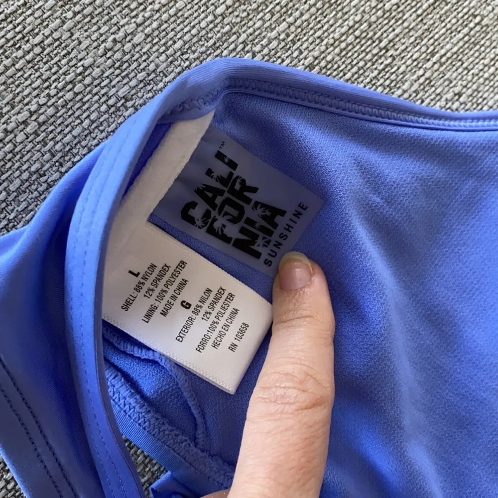 Periwinkle strappy flutter high neck swim top - Image 4