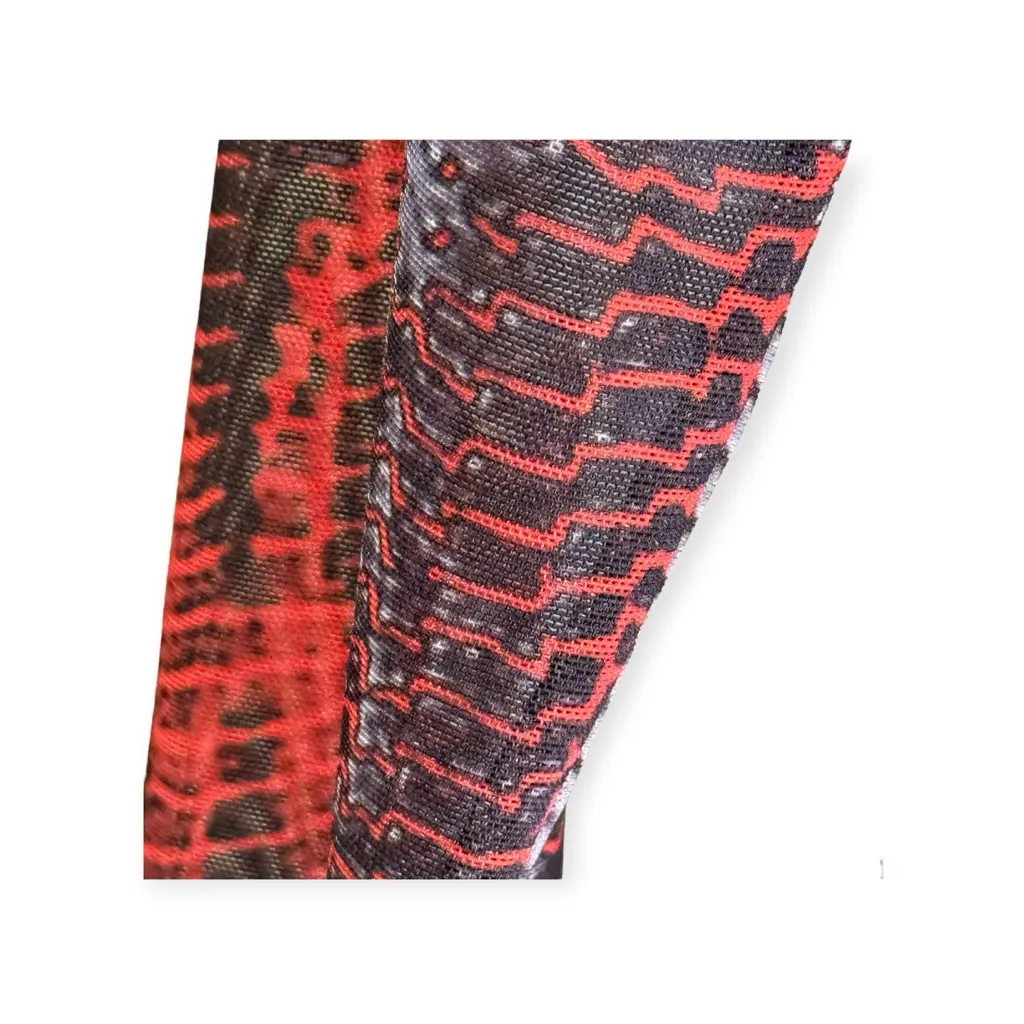 new Shane Justin 𓆙 Ryder Sheer Mesh Bodycon Biker Length Suit 𓆙 Red Black 𓆙 XS - Image 10