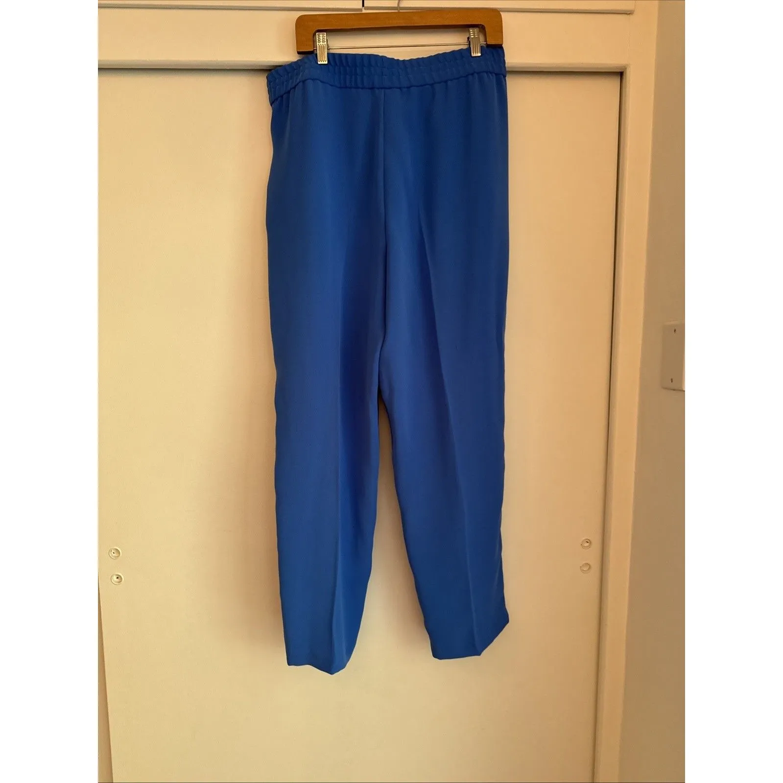 St. John 2pc Long Sleeve Top & Trouser Pants Set Size Large Caspian Blue Casual - Image 7